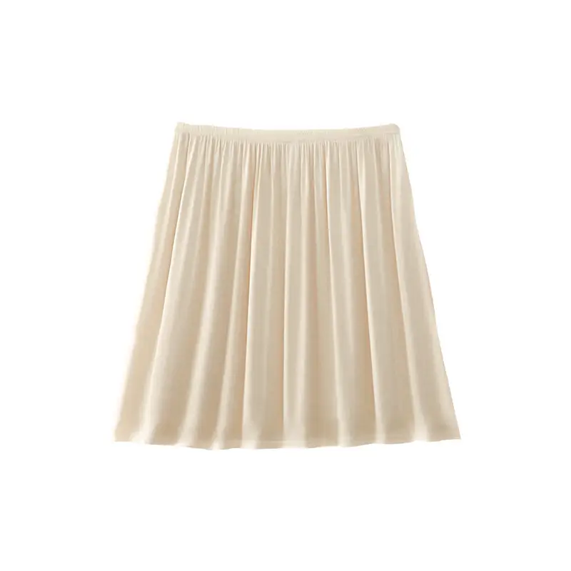 Women's Beige Liner Skirt Mid Length Summer Wear