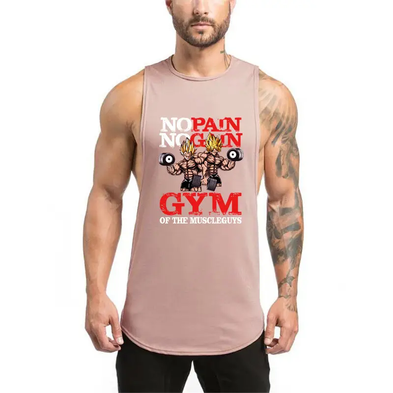 Gym Muscle Vest Cotton Pain No Gain Grey - Image 2