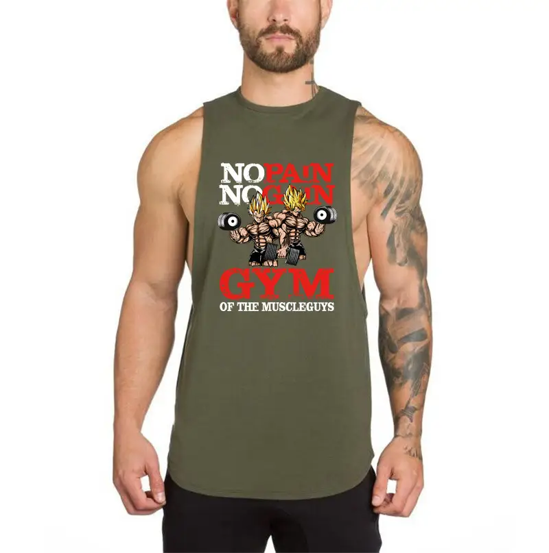 Gym Muscle Vest Cotton Pain No Gain Grey - Image 5
