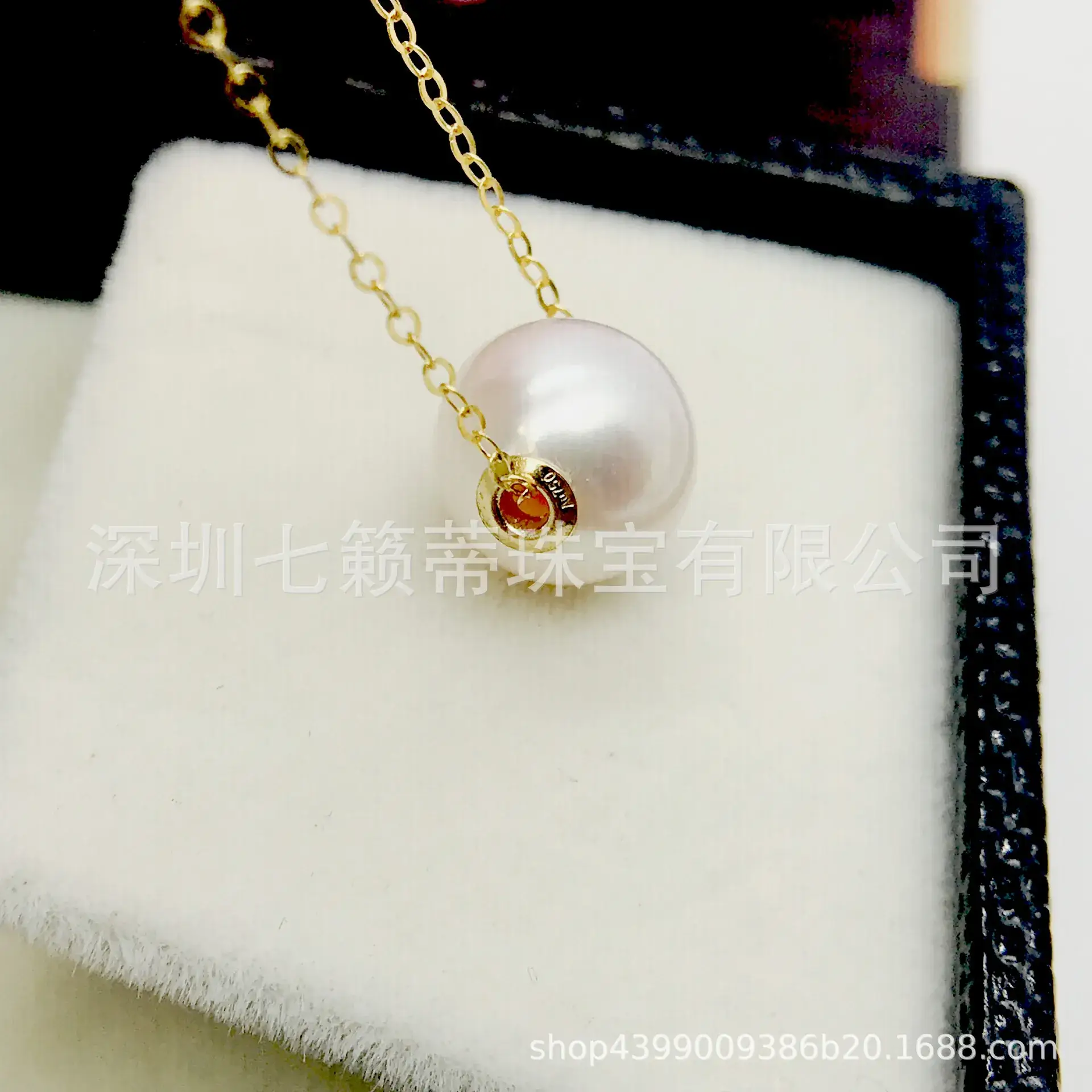18K Gold Pearl Necklace Spacer Chain Spacer - Image 6