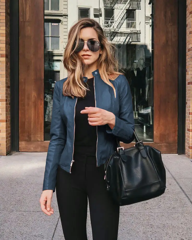 Women's Leather PU Jacket Suit Brown Black Winter Fashion - Image 11