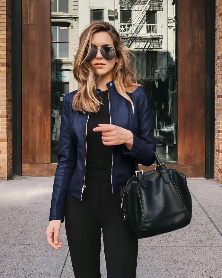 Women's Leather PU Jacket Suit Brown Black Winter Fashion - Image 7