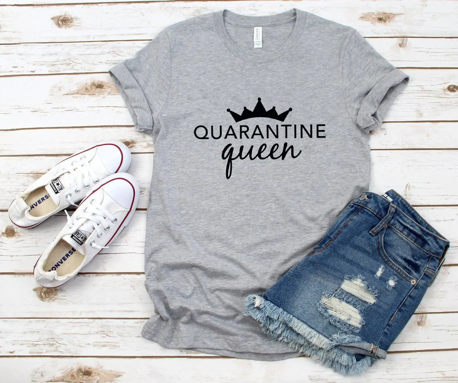 Maroon Quarantine Queen T-Shirt Short Sleeve