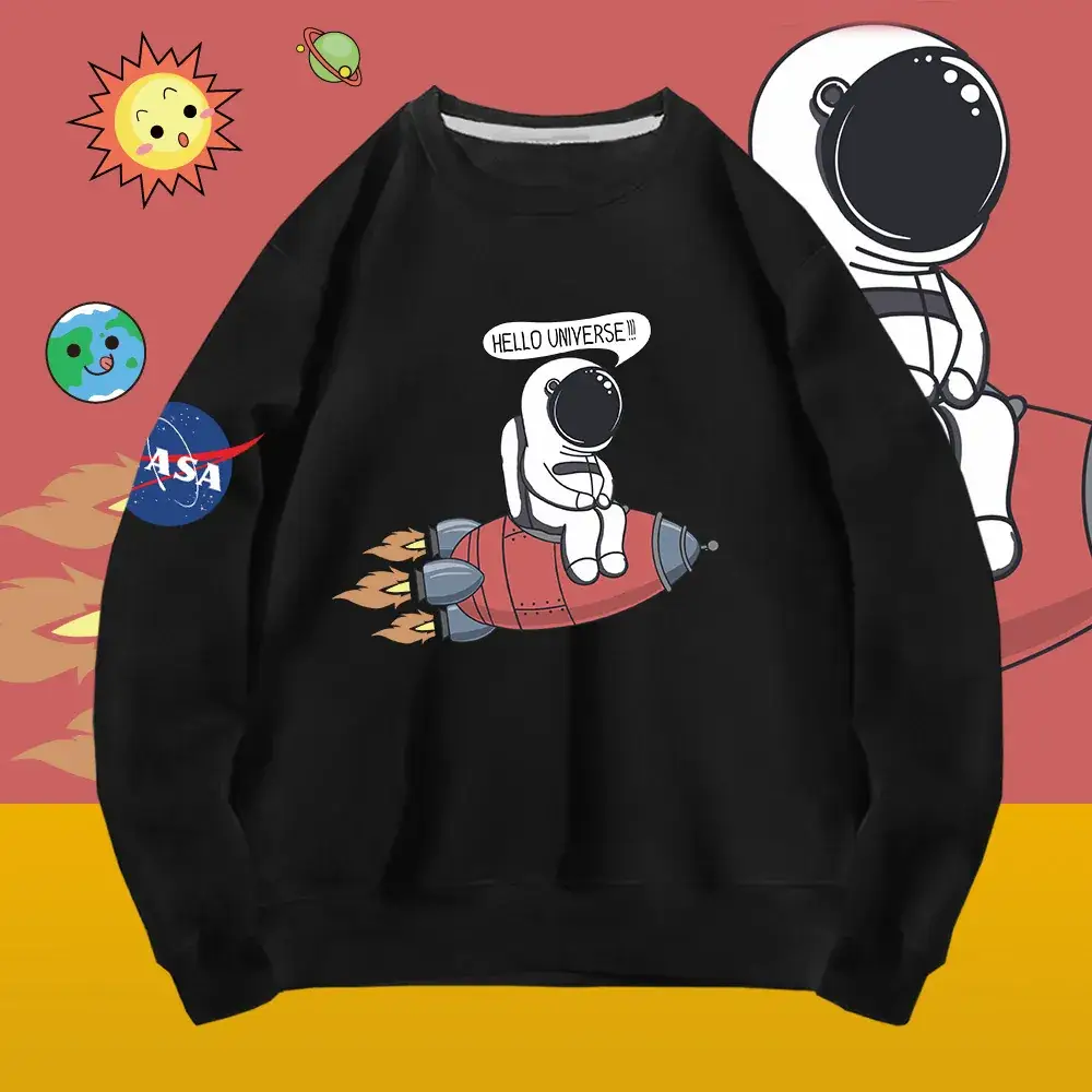 Men NASA Astronaut Crewneck Sweater Orange - Image 11