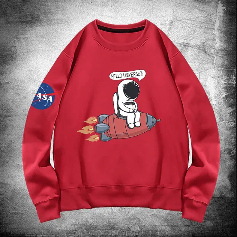 Men NASA Astronaut Crewneck Sweater Orange - Image 13