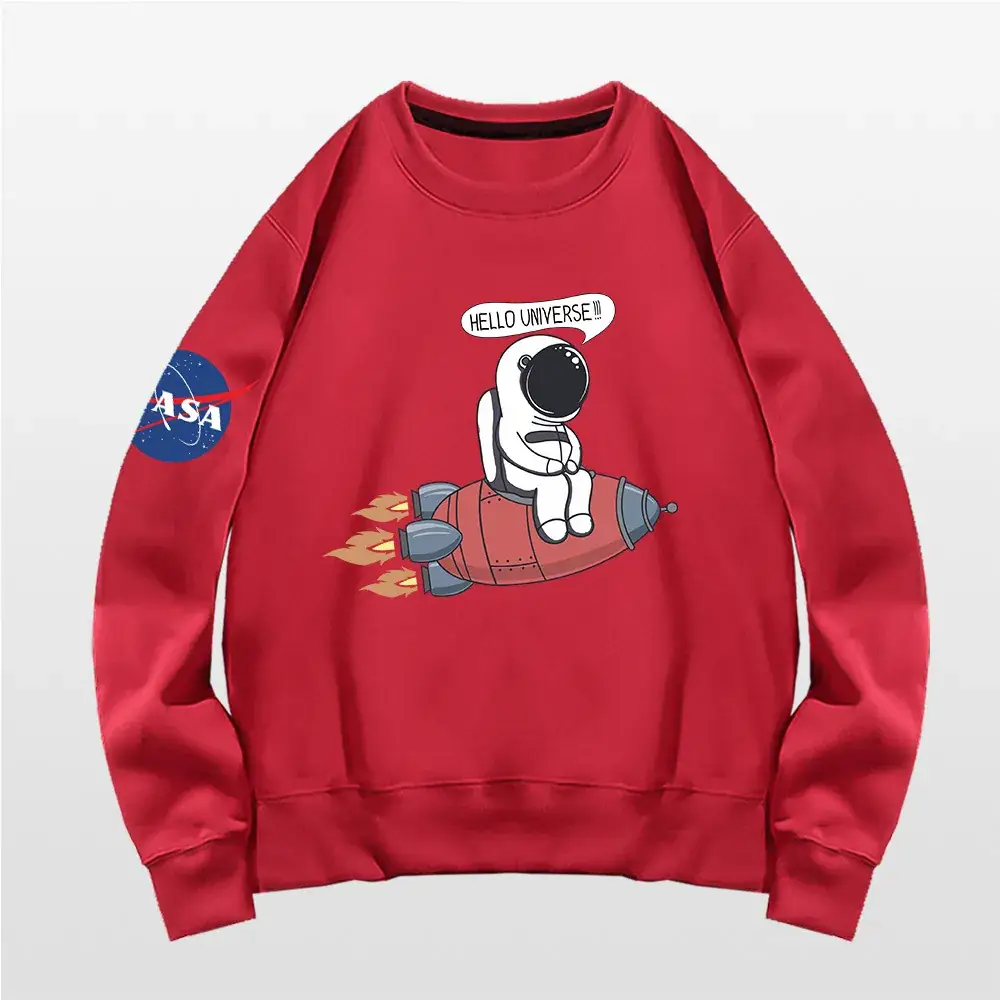 Men NASA Astronaut Crewneck Sweater Orange - Image 4