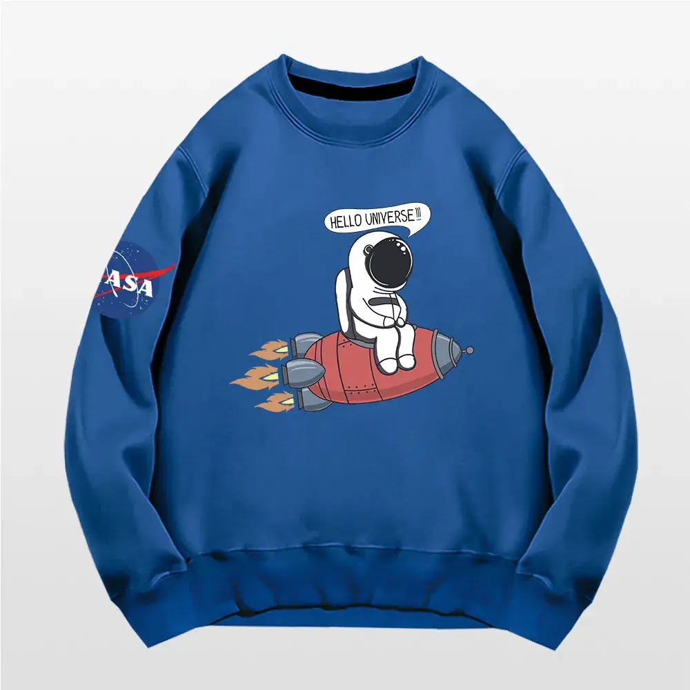 Men NASA Astronaut Crewneck Sweater Orange - Image 5