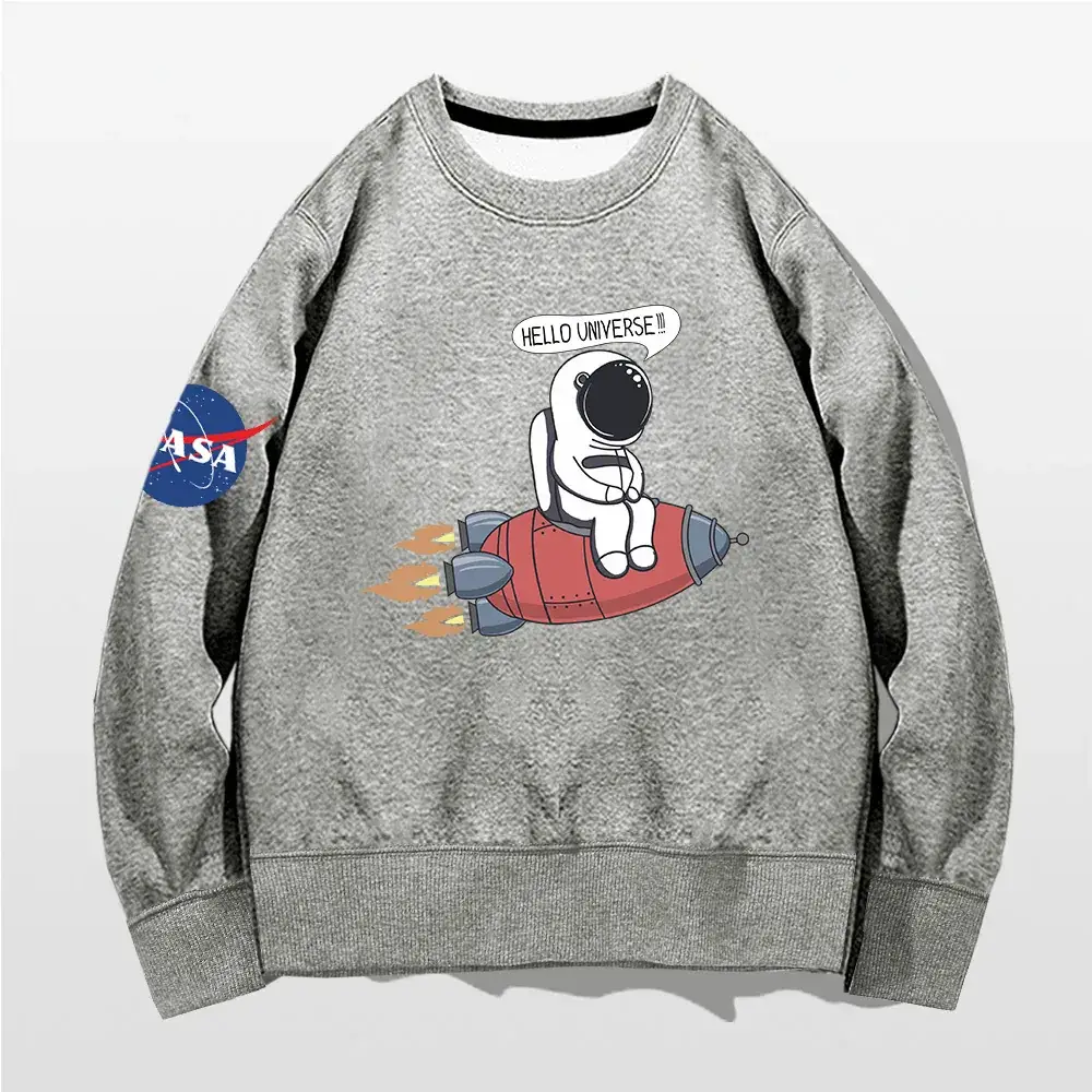 Men NASA Astronaut Crewneck Sweater Orange - Image 6