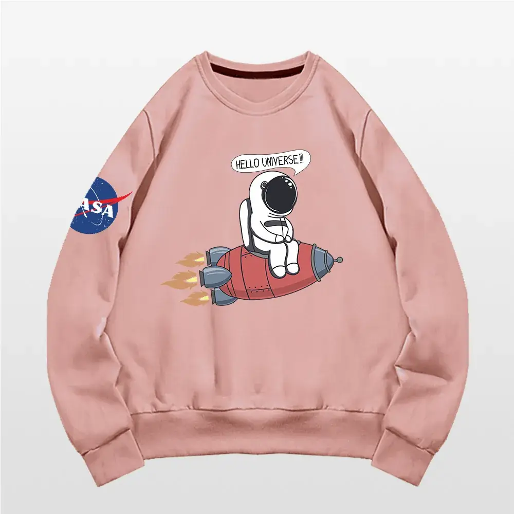 Men NASA Astronaut Crewneck Sweater Orange - Image 7