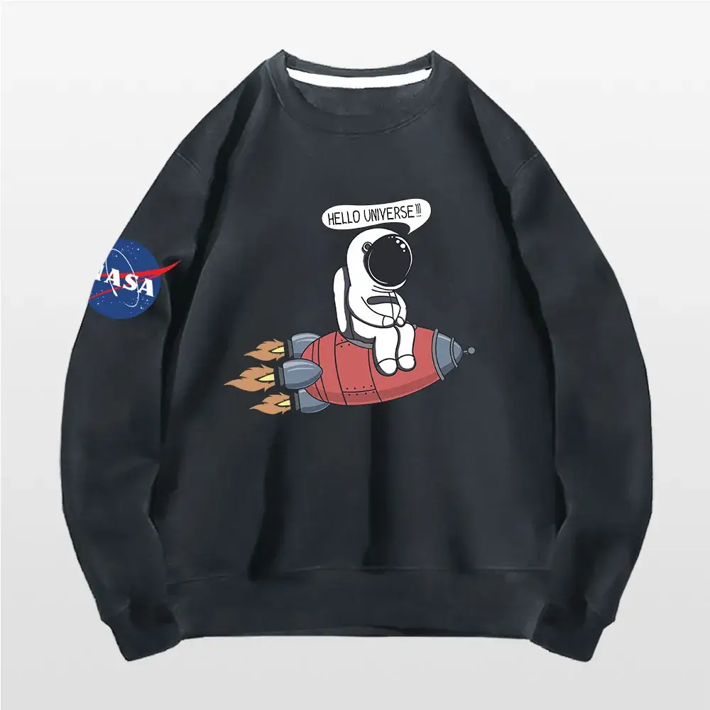 Men NASA Astronaut Crewneck Sweater Orange - Image 9