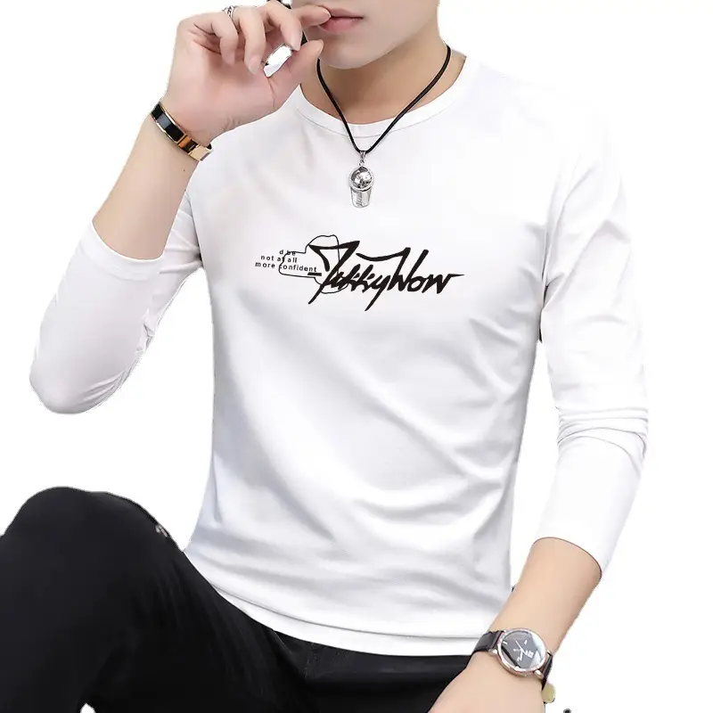 Men Grey Printed Long Sleeve T-Shirt Casual Autumn Wear