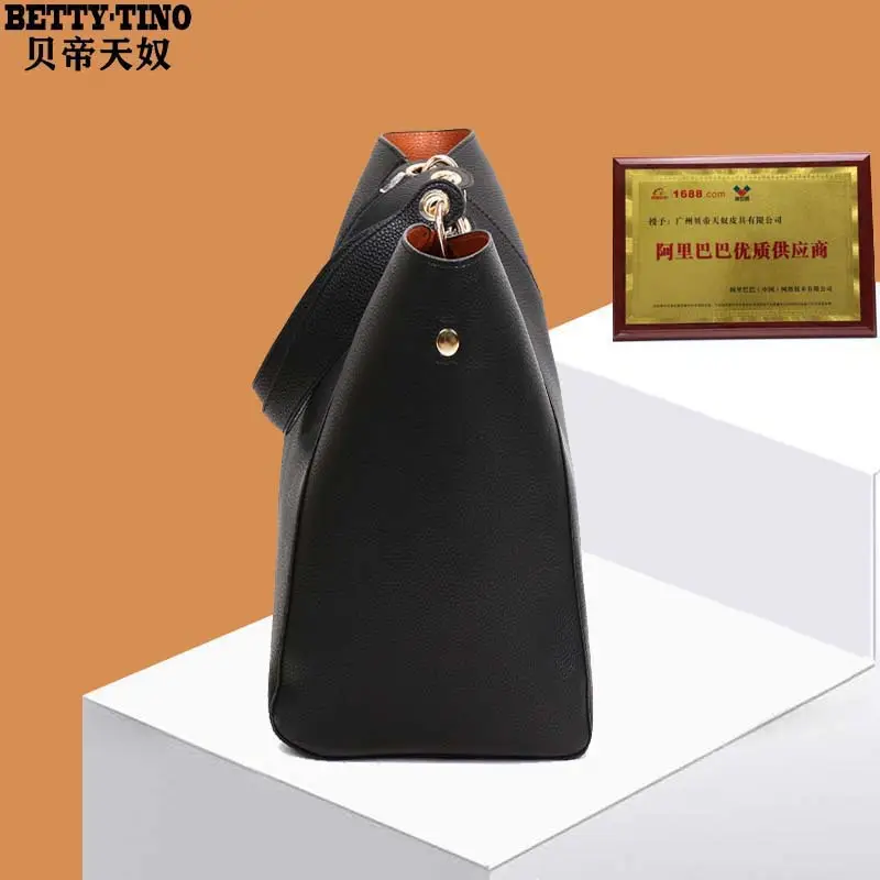 Black Leather Shoulder Bag for Women 2020