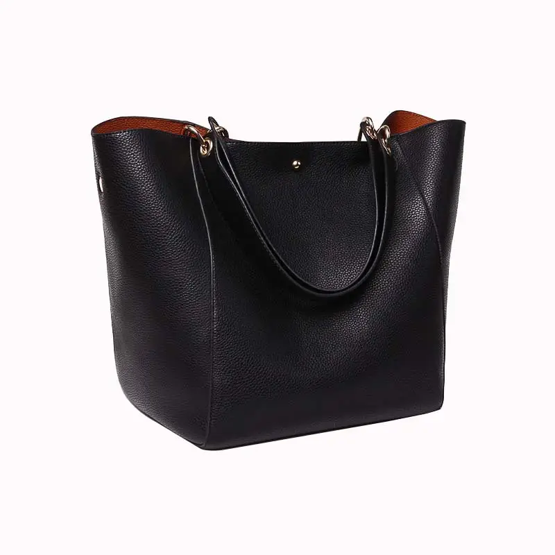 Black Leather Shoulder Bag for Women 2020