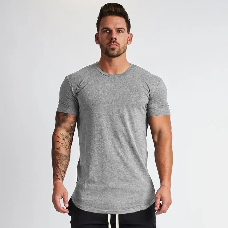 Men Grey Slim Fit T-Shirt Short Sleeve Casual Wear