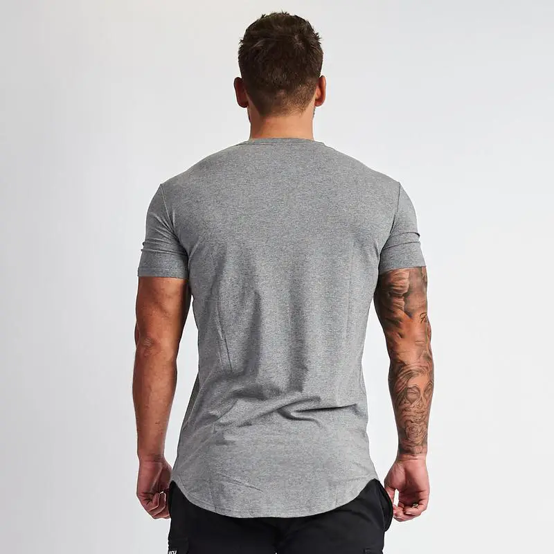 Men Grey Slim Fit T-Shirt Short Sleeve Casual Wear