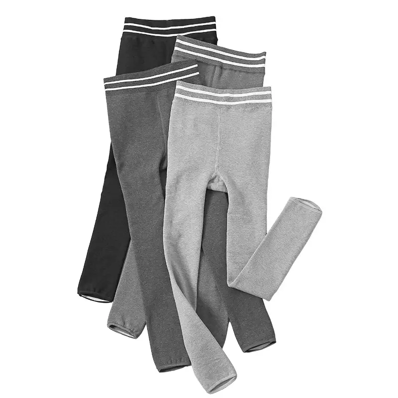 Women's Fleece-Lined Yoga Pants Grey Black Large - Image 9