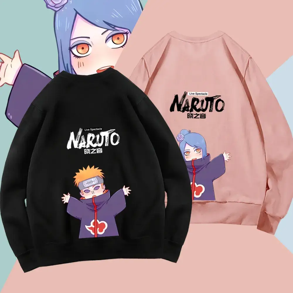 Naruto Anime Couple Sweatshirt Pink Spring Autumn - Image 19
