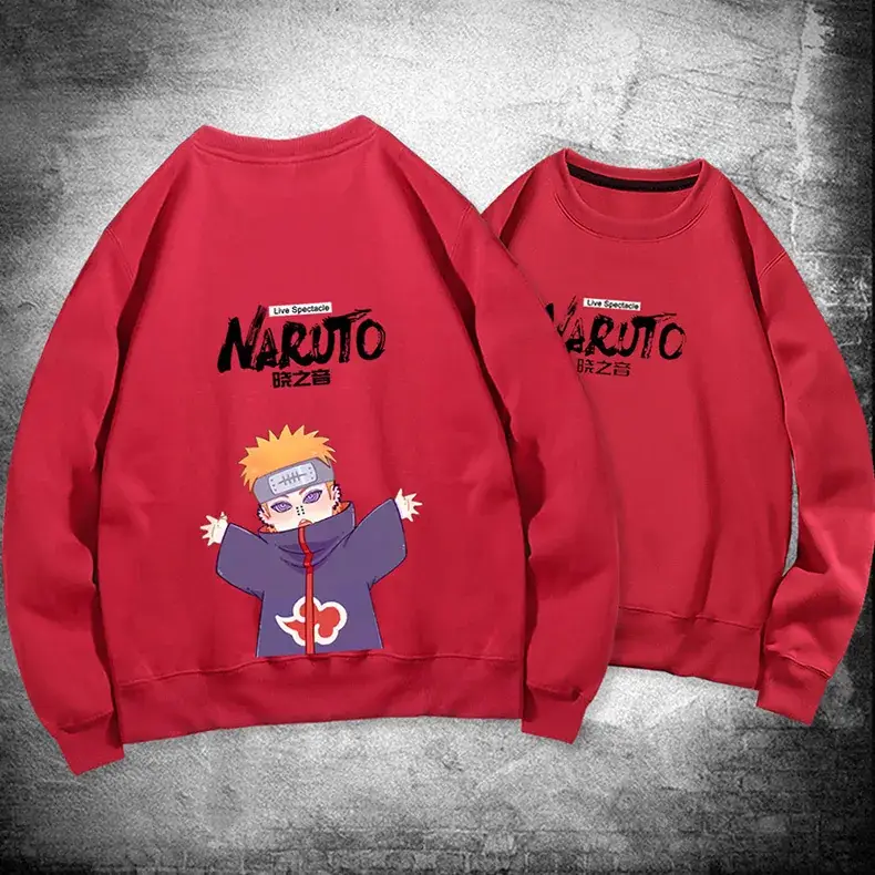 Naruto Anime Couple Sweatshirt Pink Spring Autumn - Image 21