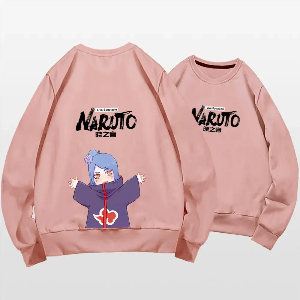 Naruto Anime Couple Sweatshirt Pink Spring Autumn - Image 15