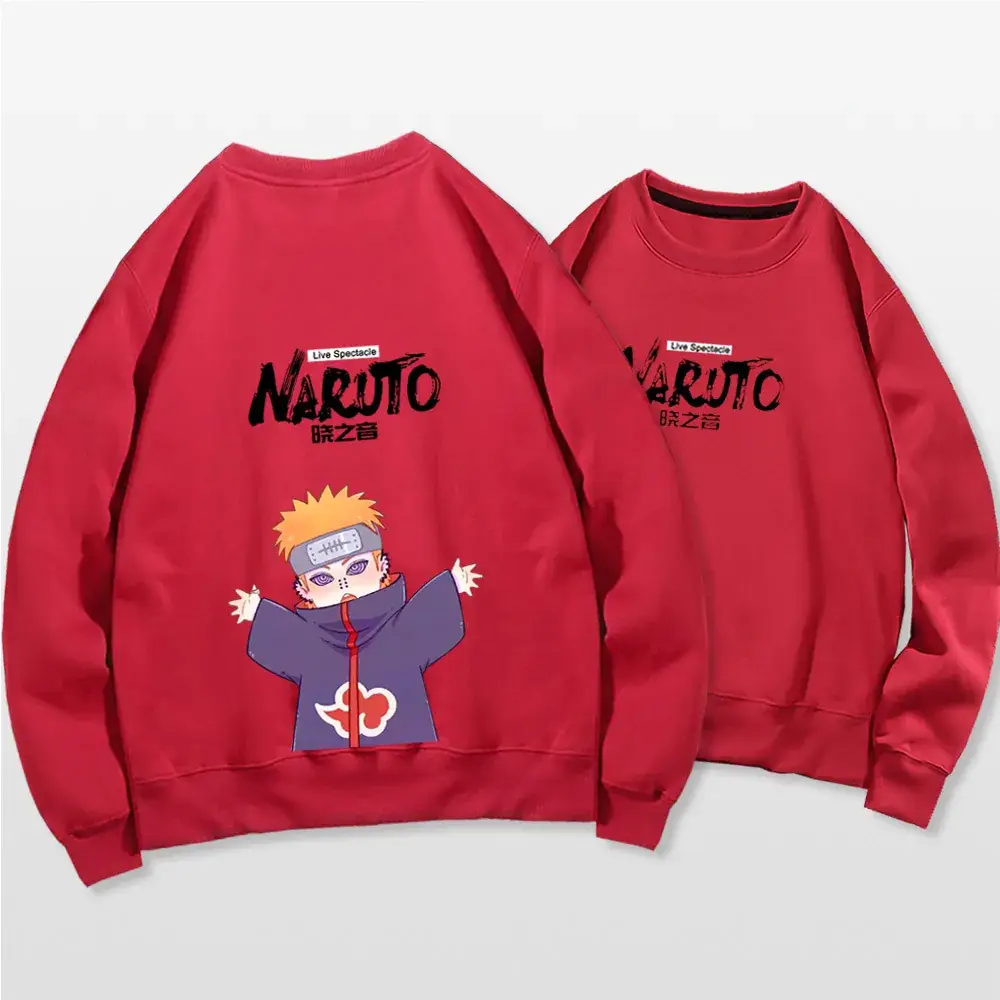 Naruto Anime Couple Sweatshirt Pink Spring Autumn - Image 4