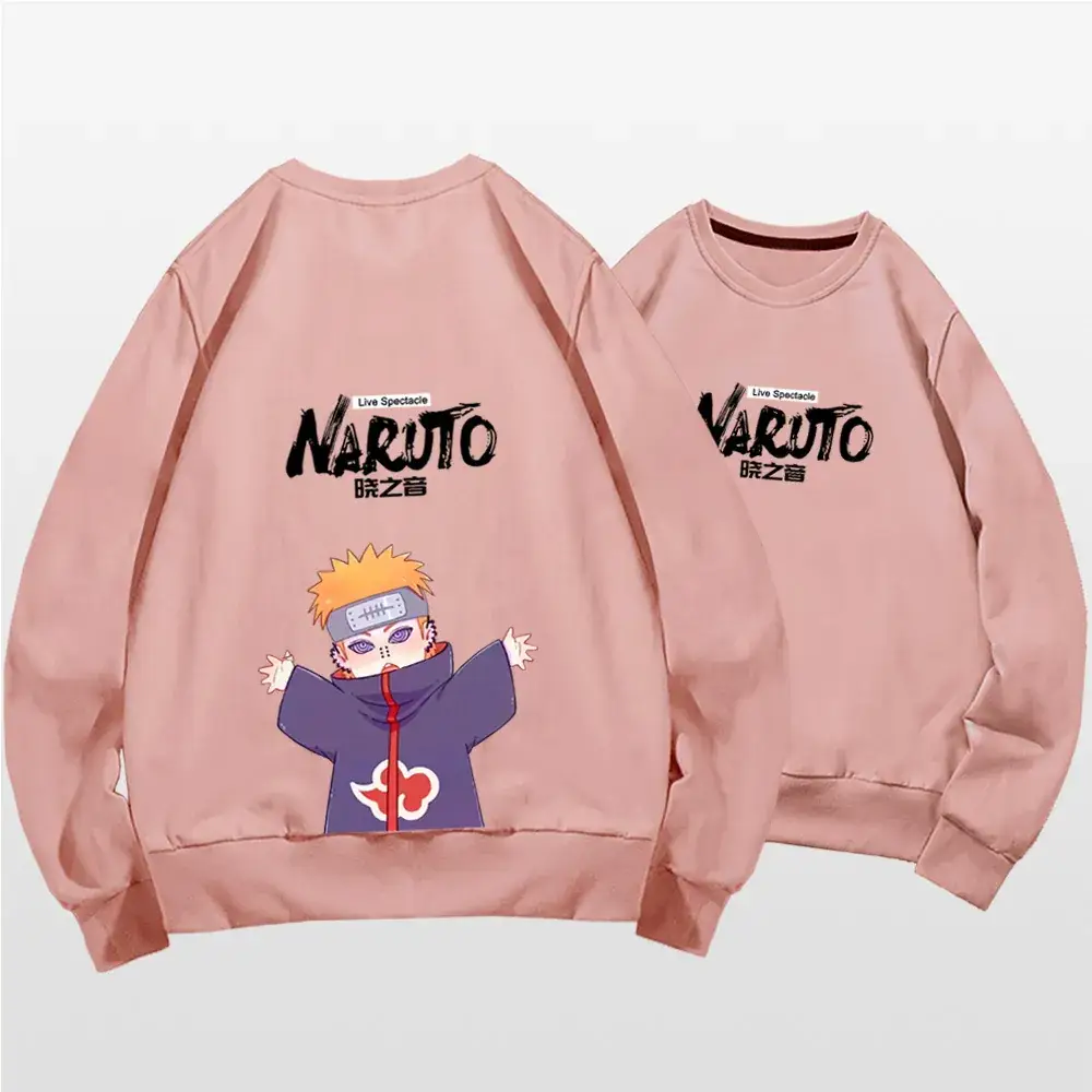 Naruto Anime Couple Sweatshirt Pink Spring Autumn - Image 7
