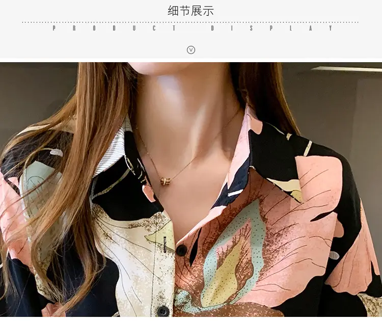 2020 New Autumn Long-sleeved Women's Top Printed Chiffon Shirt — feature 19