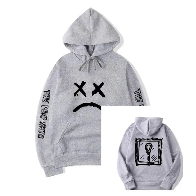 Men Grey Hooded Sweatshirt Set Winter Couple Style - Image 13