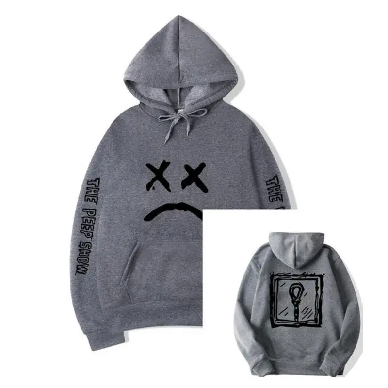Men Grey Hooded Sweatshirt Set Winter Couple Style - Image 15