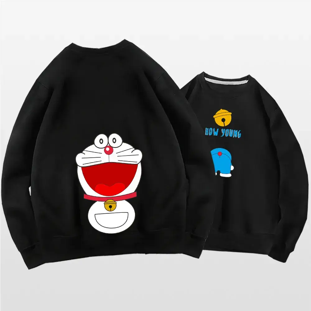 Doraemon Cartoon Sweater for Men Women Black