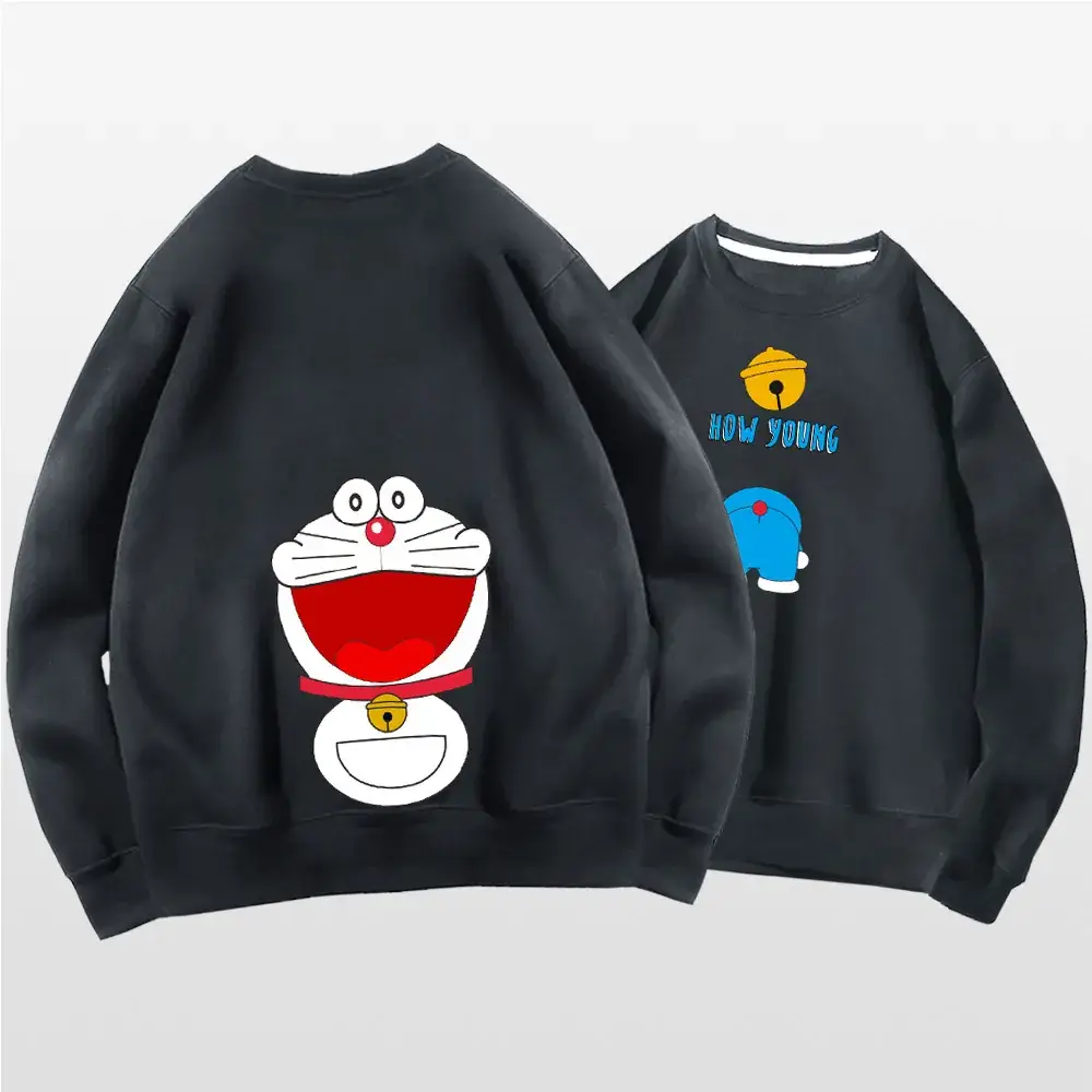 Doraemon Cartoon Sweater for Men Women Black