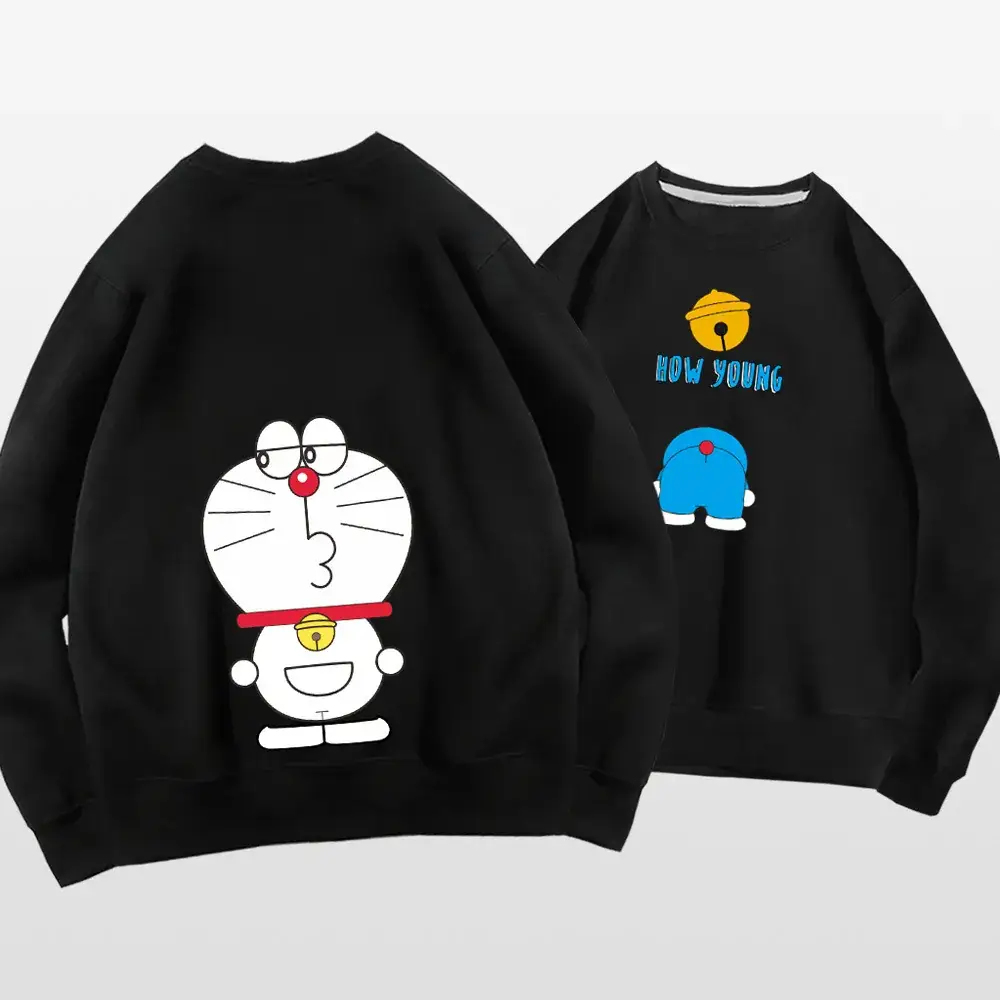 Doraemon Cartoon Sweater for Men Women Black