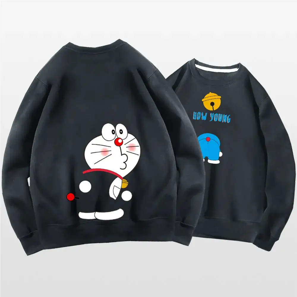 Doraemon Cartoon Sweater for Men Women Black