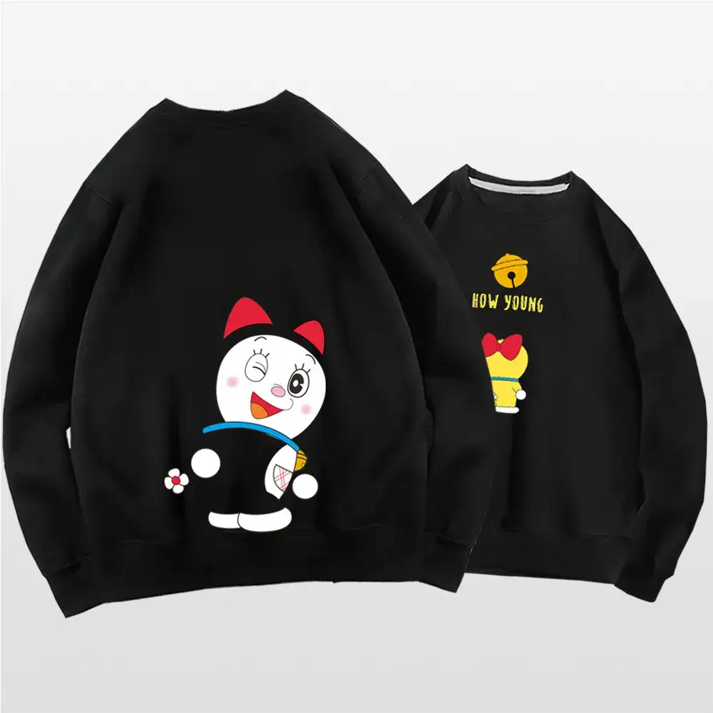 Doraemon Cartoon Sweater for Men Women Black