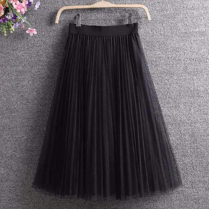 Women Pleated High Waist Slimming Skirt All Season - Image 3