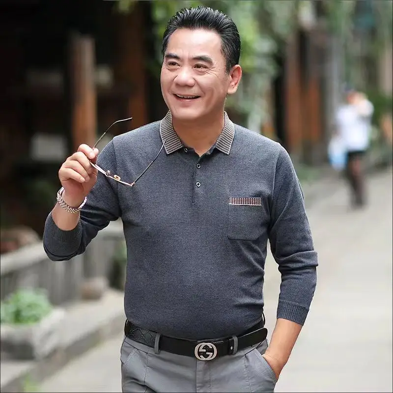 Dad's Maroon Striped Long Sleeve T-Shirt - Image 5