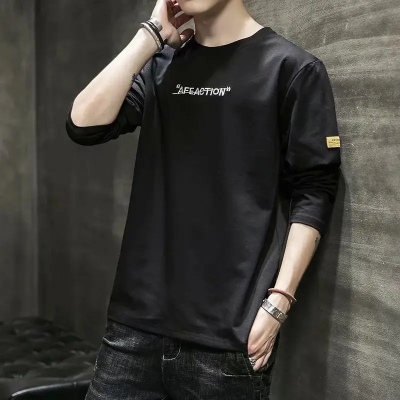 Men's White Long Sleeve T-Shirt Spring Autumn 2020 - Image 6