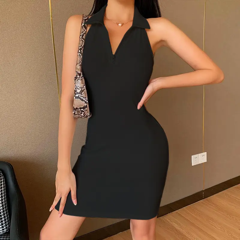 White Slim Fit Polo Dress with Off Shoulder Design