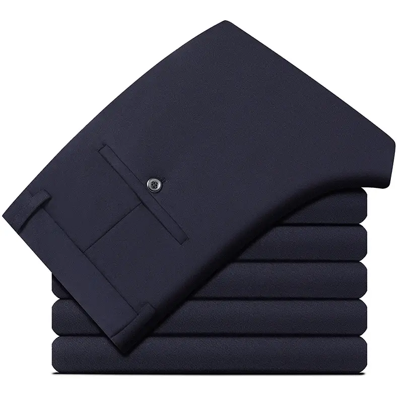 Men's Black Elastic Spring & Autumn Pants - Image 3