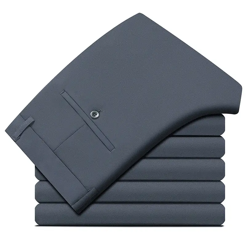 Men's Black Elastic Spring & Autumn Pants - Image 5