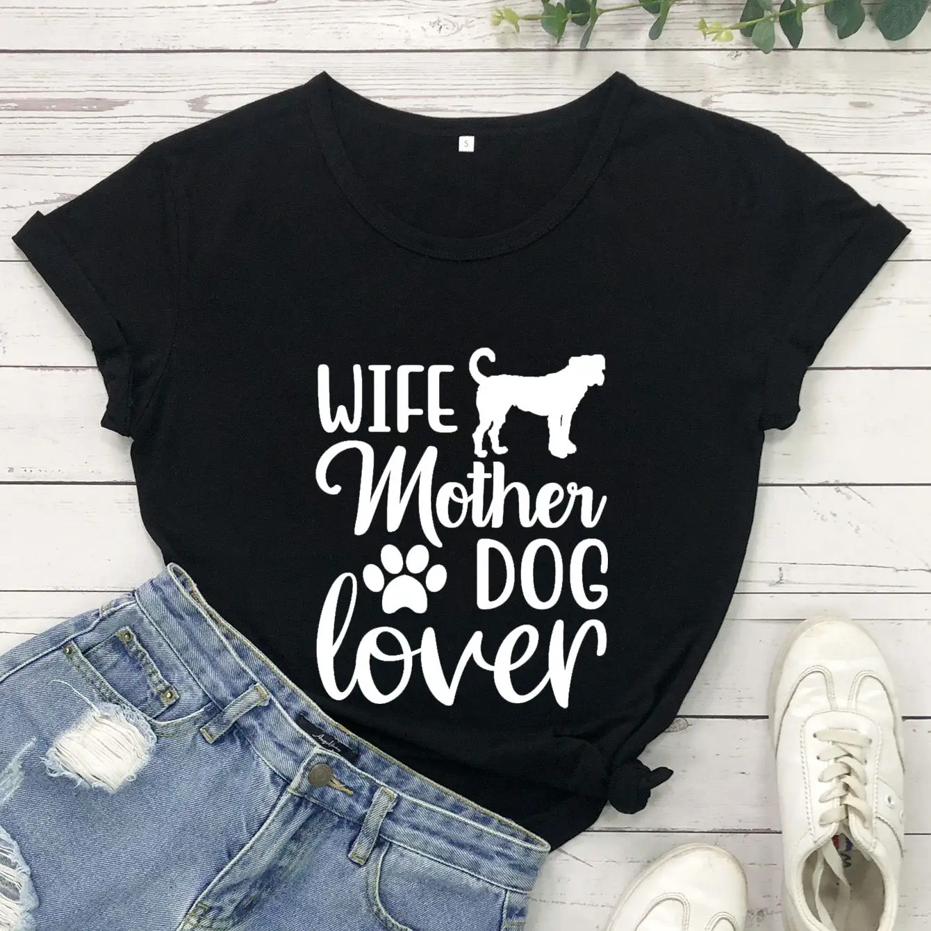 Wife Mother Dog Lover Grey T-Shirt