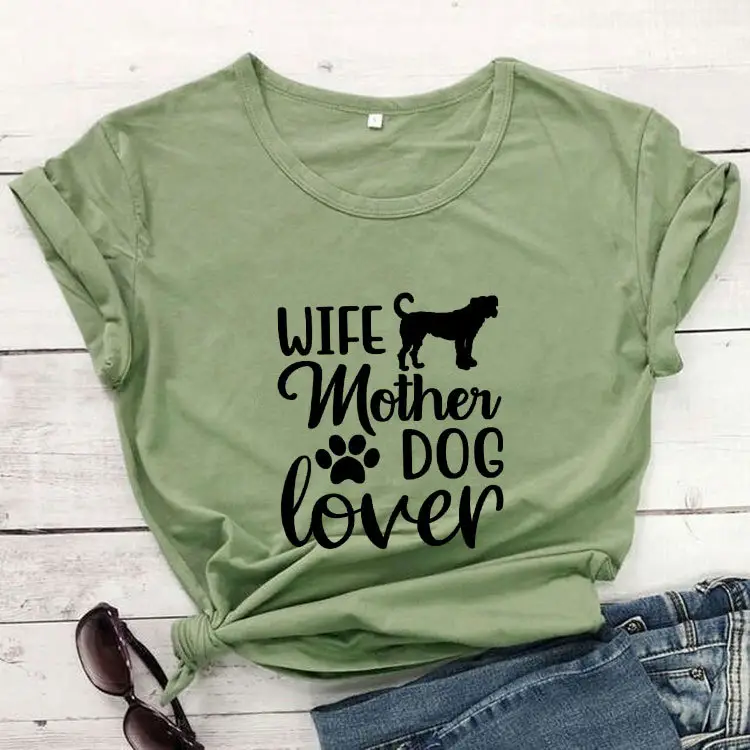 Wife Mother Dog Lover Grey T-Shirt