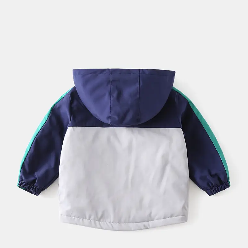 Children's Velvet Hooded Hoodie Winter Coat White - Image 2