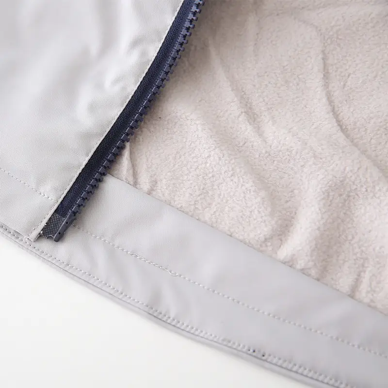 Children's Velvet Hooded Hoodie Winter Coat White - Image 4