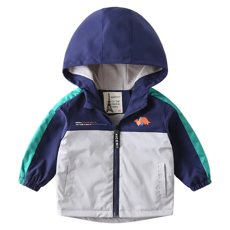 Children's Velvet Hooded Hoodie Winter Coat White - Image 5