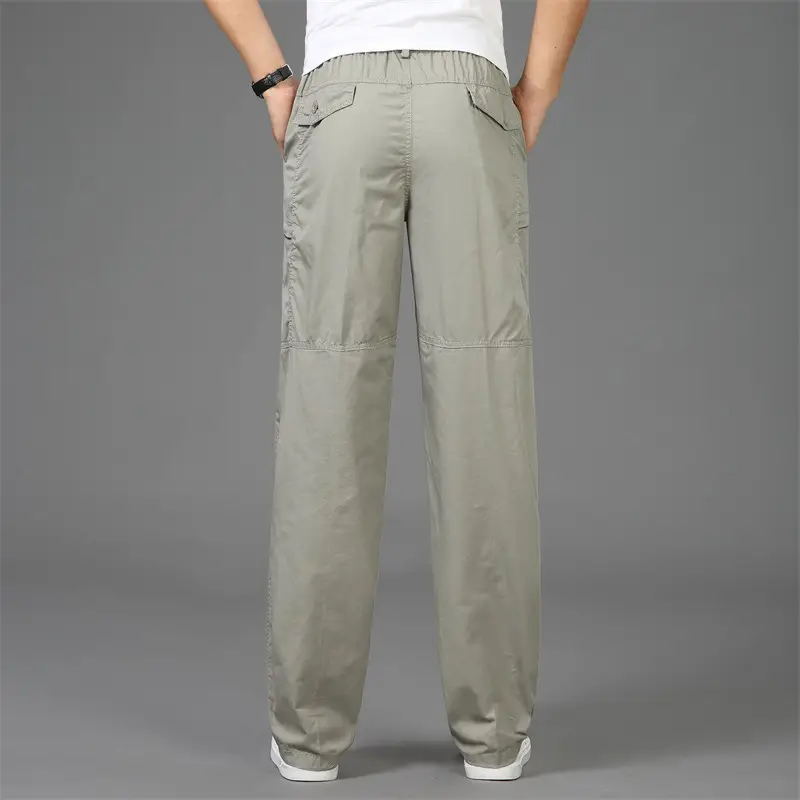 Men Green Cargo Pants Thin Spring Autumn Loose Fit - Image 6