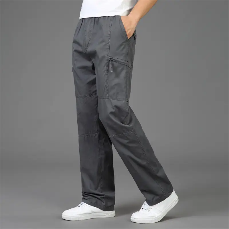 Men Green Cargo Pants Thin Spring Autumn Loose Fit - Image 7