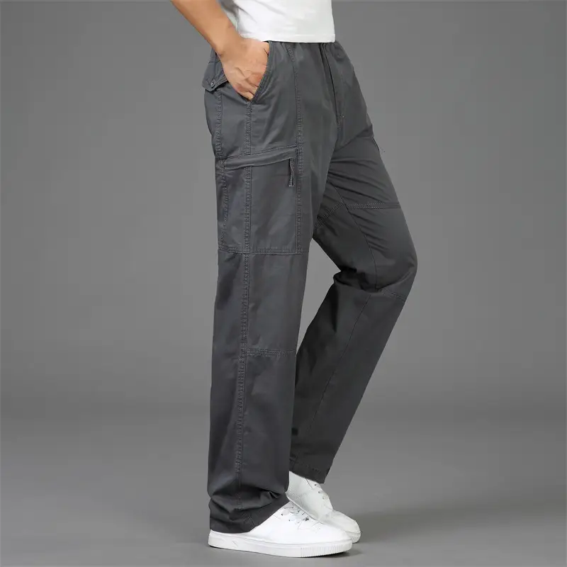 Men Green Cargo Pants Thin Spring Autumn Loose Fit - Image 2