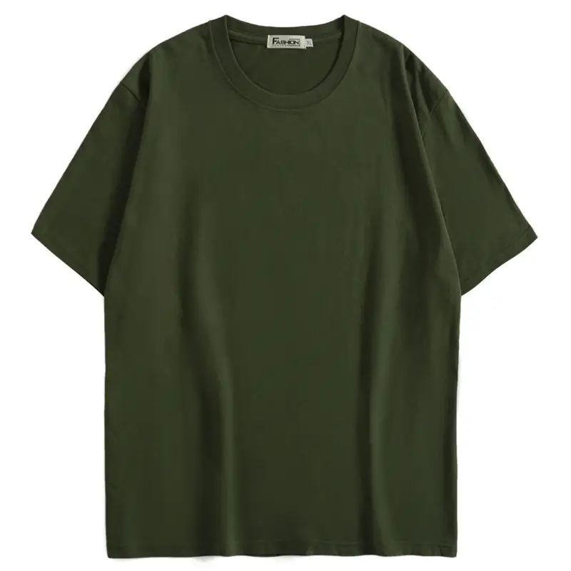 Men Pure White Cotton T-Shirt Loose Hong Kong Style - Image 29
