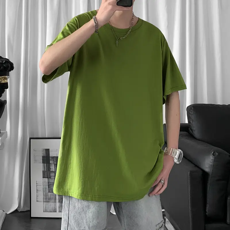 Men Purple Cotton Loose T-Shirt Summer - Image 28