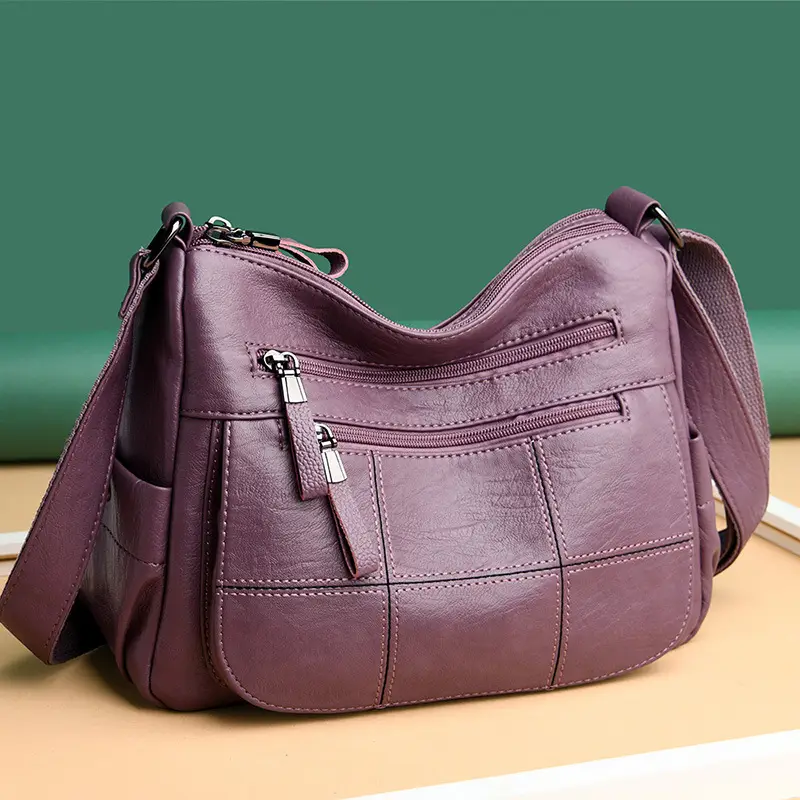 Purple Crossbody Bag for Women Soft Leather 2024 - Image 8